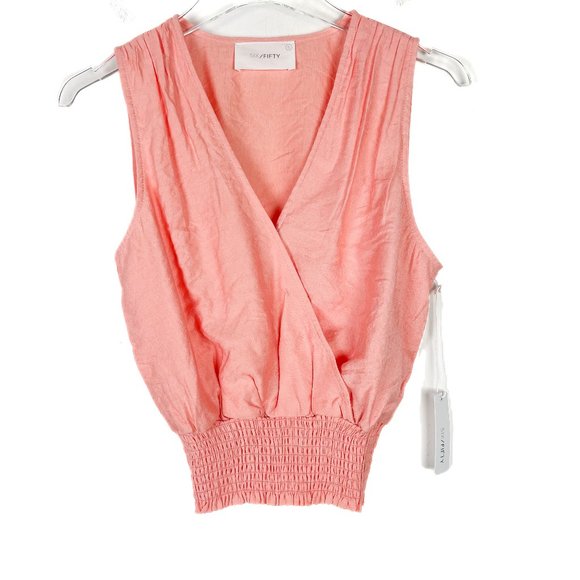 Six/Fifty Tops - NWT Six/Fifty The Summer Tank Top Surplice Neckline Coral Size Small S NEW